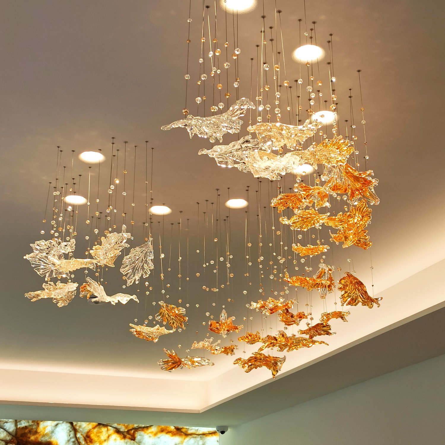 leaf chandelier
