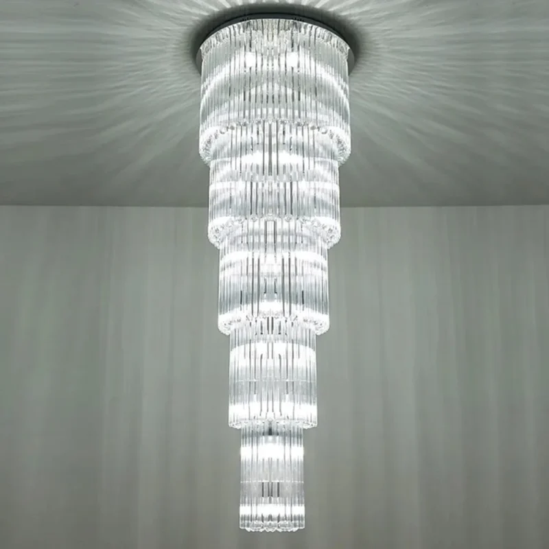 modern staircase chandelier.