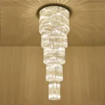 modern staircase chandelier.