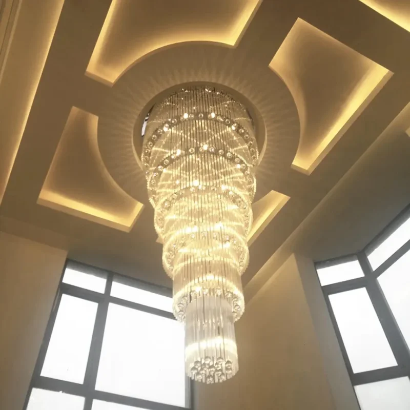 modern staircase chandelier.