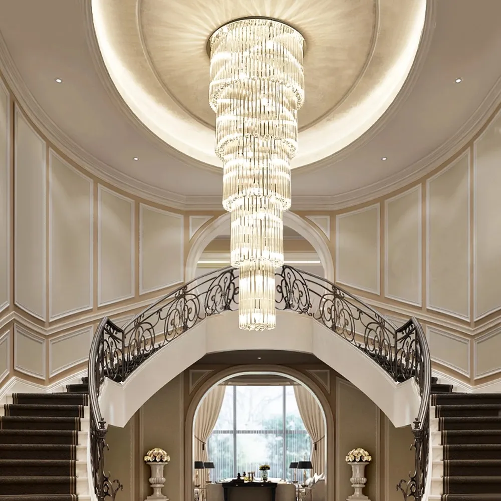 modern staircase chandelier.