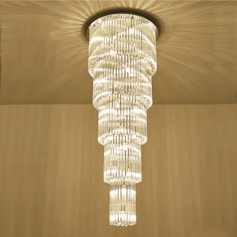 modern staircase chandelier.