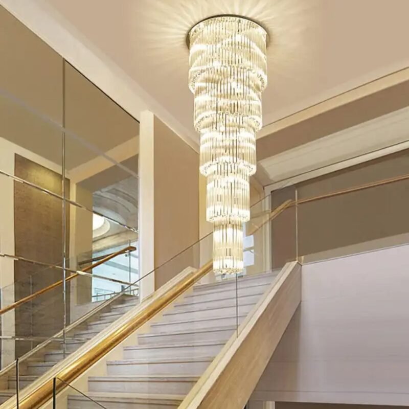 modern staircase chandelier.