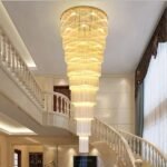 modern staircase chandelier.
