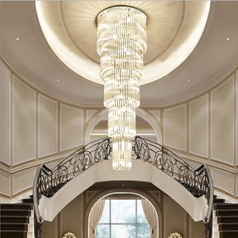 modern staircase chandelier.