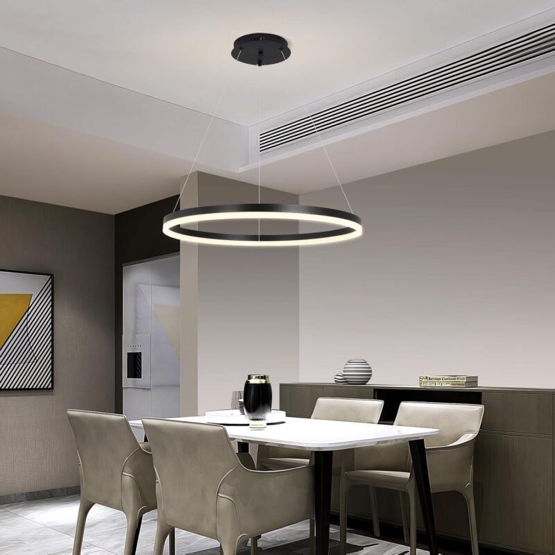 Modern LED Ring Chandelier Light with Remote Control