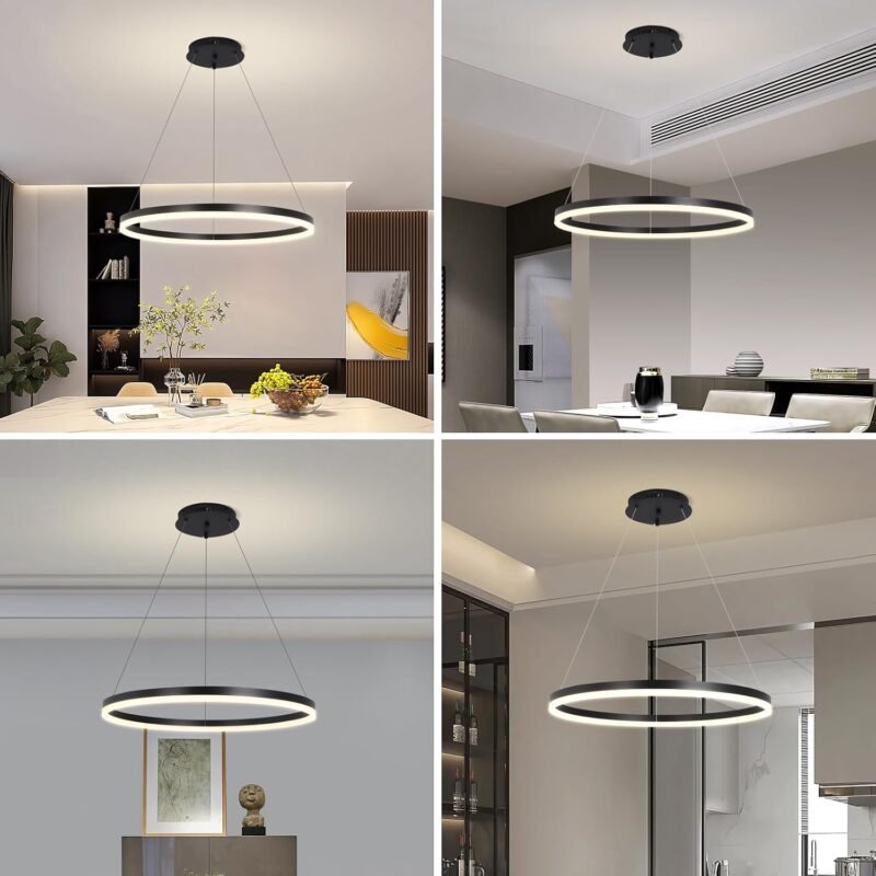 Modern LED Ring Chandelier Light with Remote Control