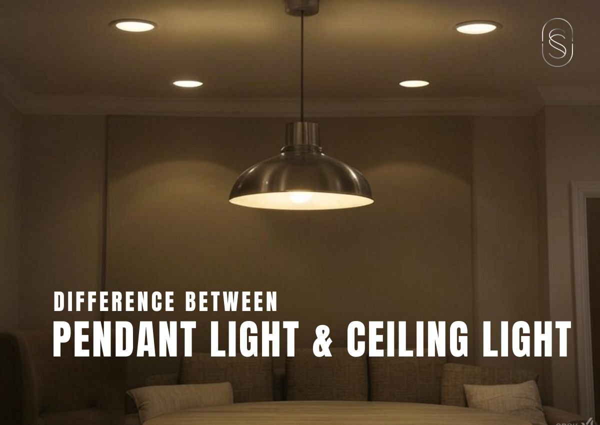 What is the difference between a pendant light and a ceiling light?