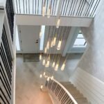 Crystal Raindrop Chandelier installed on the Staircase