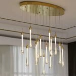 16 light version of Crystal Raindrop Chandelier installed in Living Room