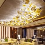 Custom Lotus Leaf Glass Chandelier