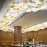 Custom Lotus Leaf Glass Chandelier