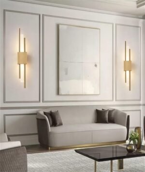 Modern Gold Brass Pipe Wall Lamp