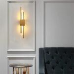 Modern Gold Brass Pipe Wall Lamp