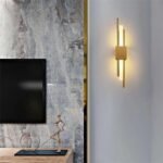 Modern Gold Brass Pipe Wall Lamp