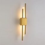 Modern Gold Brass Pipe Wall Lamp