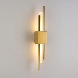 Modern Gold Brass Pipe Wall Lamp