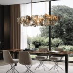 Modern Rusty Metal Chandelier for Dining Table