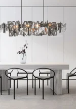 Modern Rusty Metal Chandelier for Dining Table