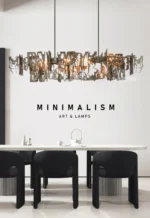 Modern Rusty Metal Chandelier for Dining Table