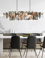 Modern Rusty Metal Chandelier for Dining Table