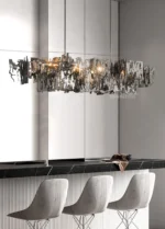 Modern Rusty Metal Chandelier for Dining Table