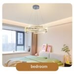 Modern Dimmable 3‑Ring Crystal LED Pendant Light with Remote