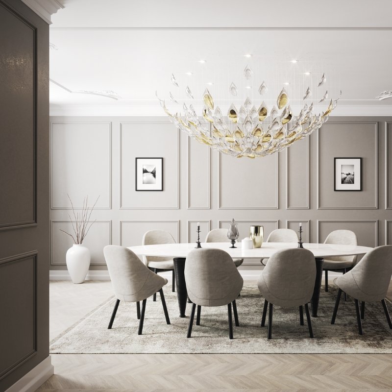 Custom Primavera Chandelier made with Floating Leaves