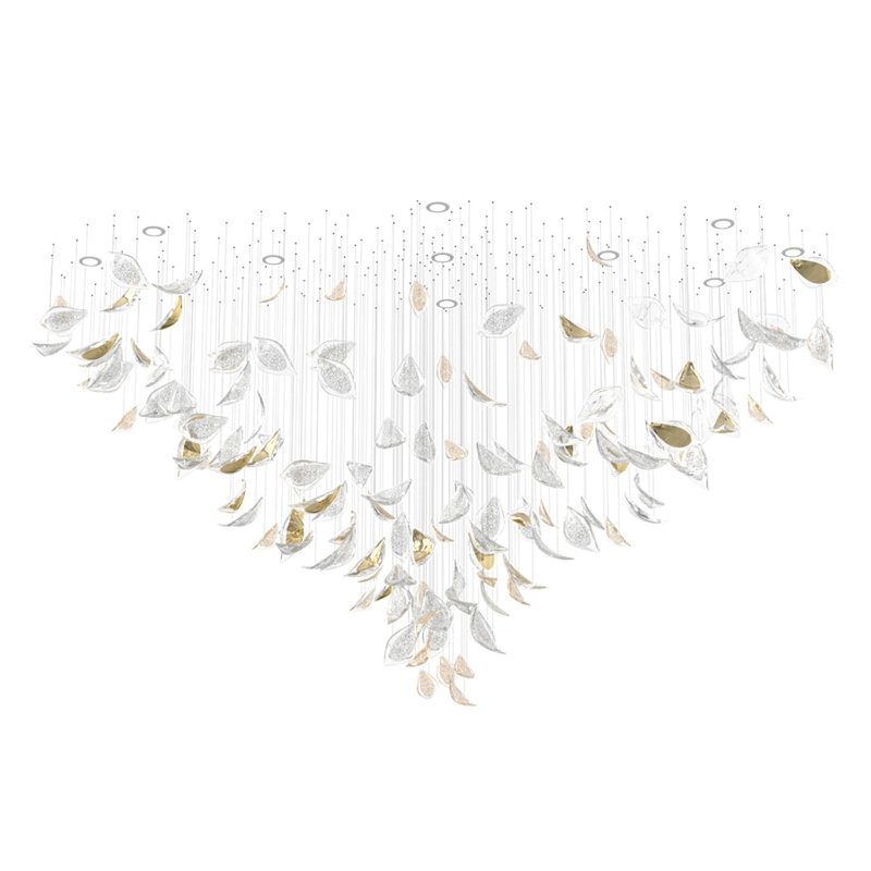 Custom Primavera Chandelier made with Floating Leaves