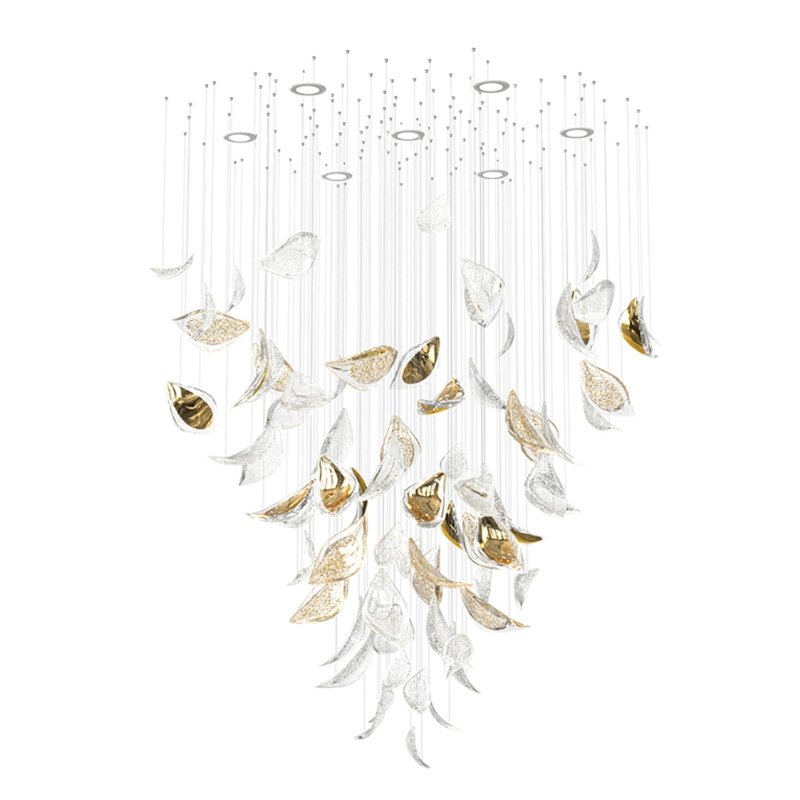 Custom Primavera Chandelier made with Floating Leaves