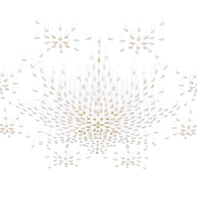 Custom Primavera Chandelier made with Floating Leaves