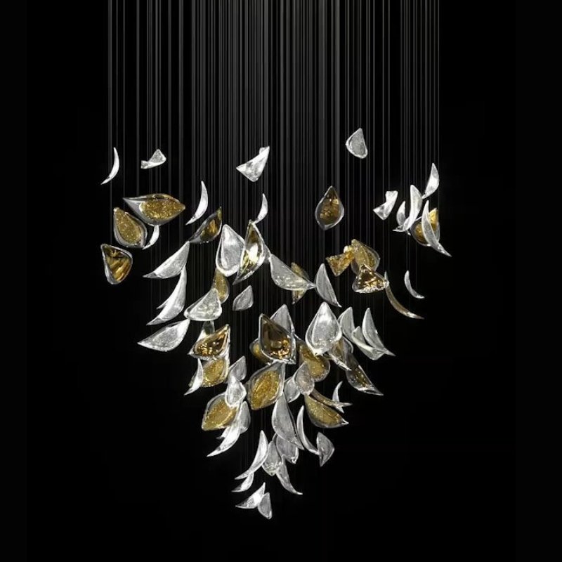 Custom Primavera Chandelier made with Floating Leaves