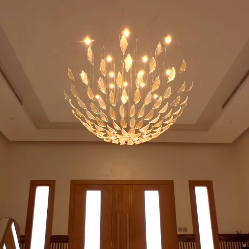 Custom Primavera Chandelier made with Floating Leaves