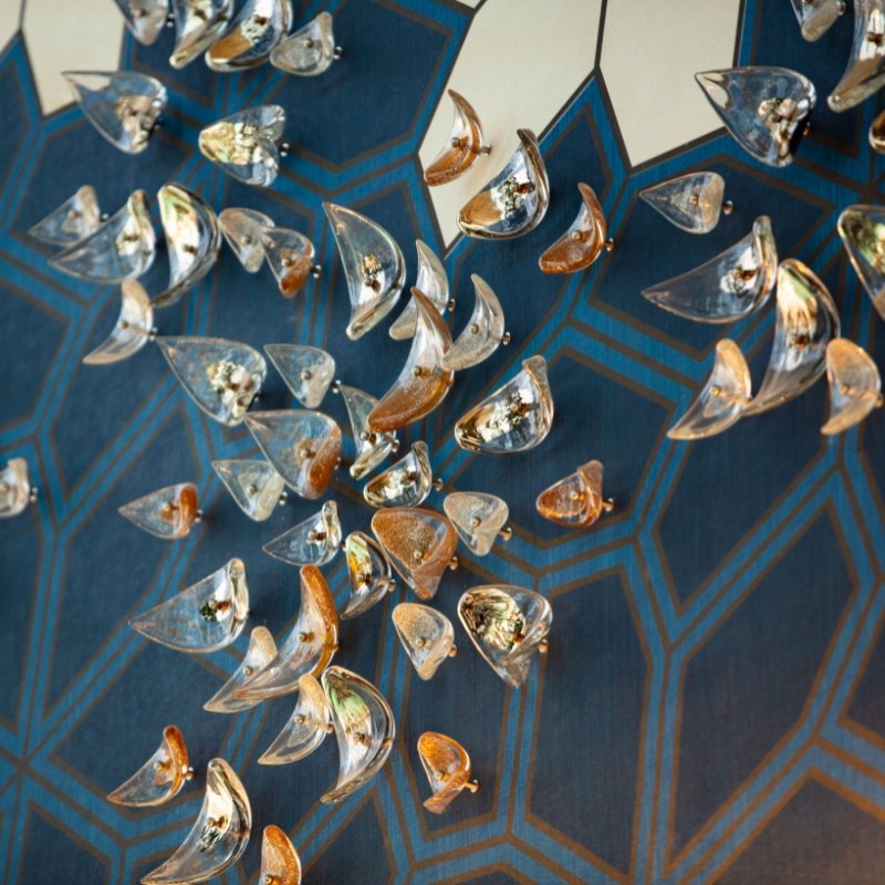 Custom Primavera Chandelier made with Floating Leaves