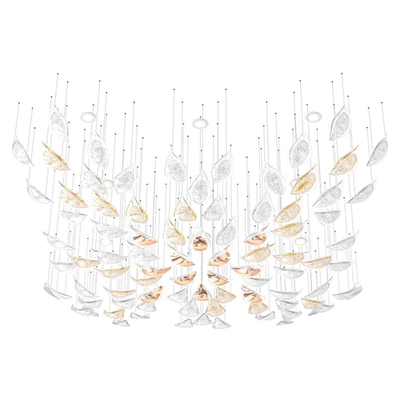 Custom Primavera Chandelier made with Floating Leaves
