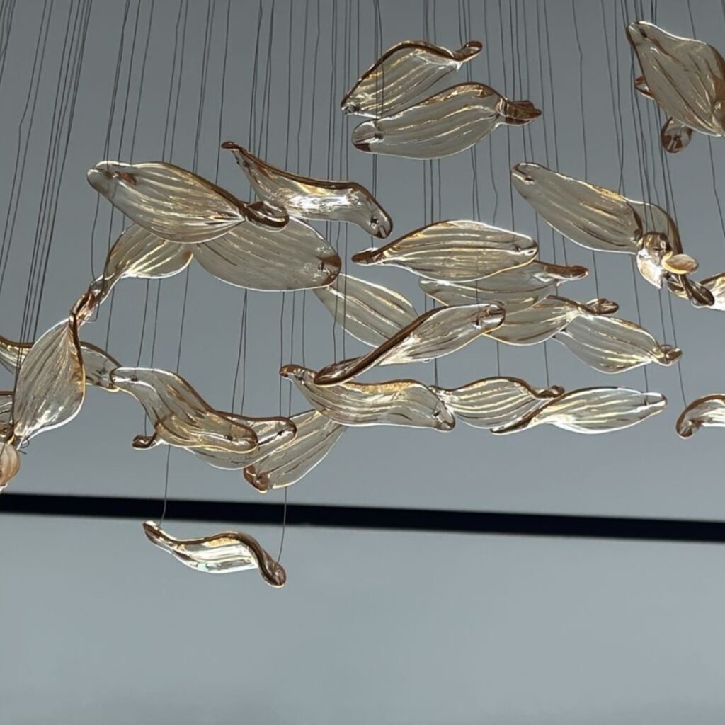 Crystal Clear maple leaf chandelier