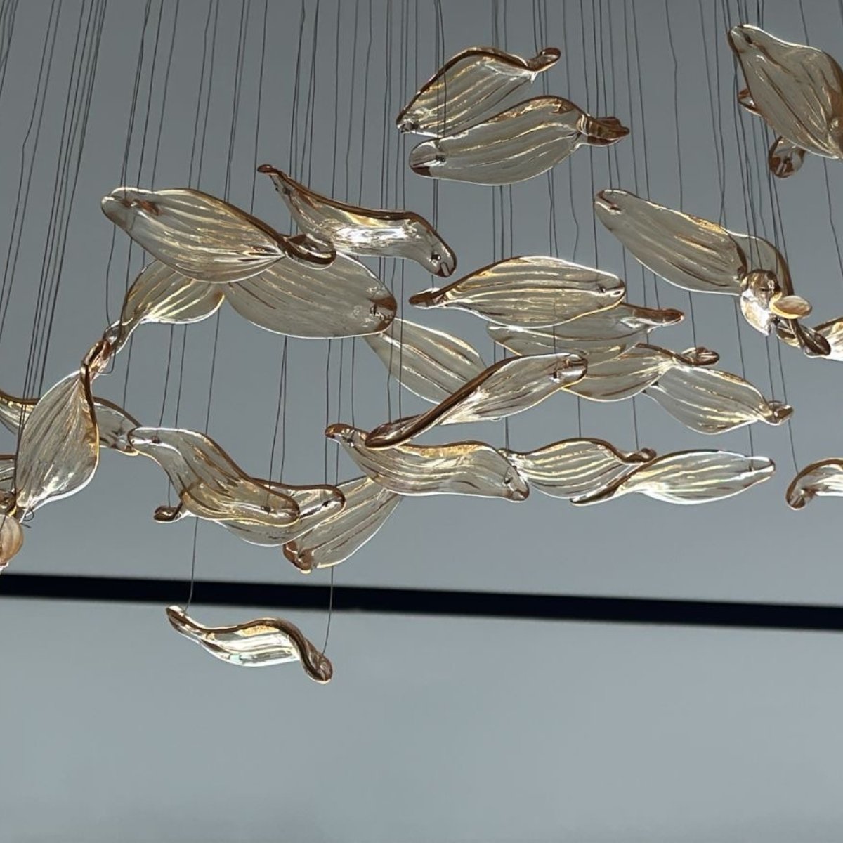 Crystal Clear maple leaf chandelier