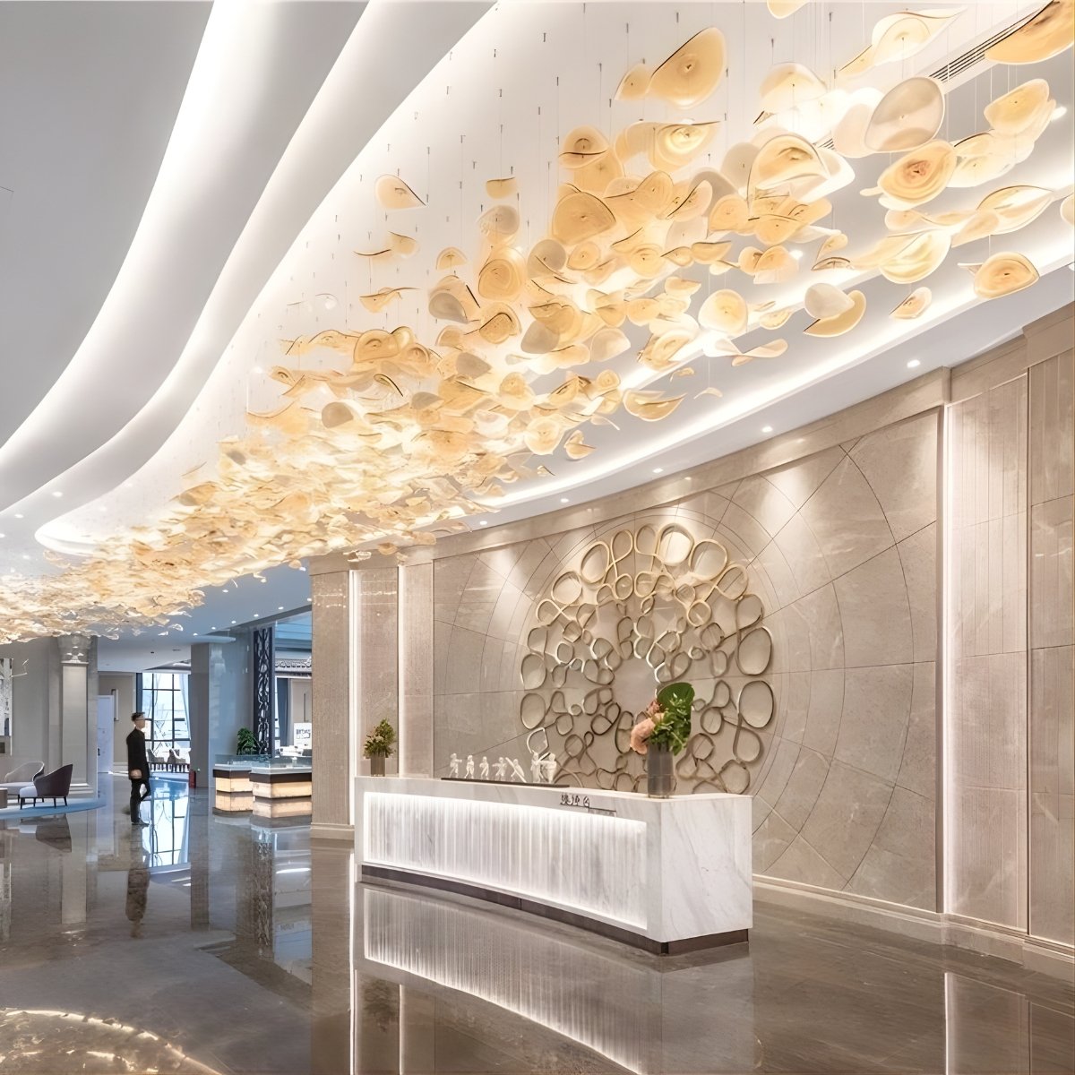 Crystal Clear maple leaf chandelier