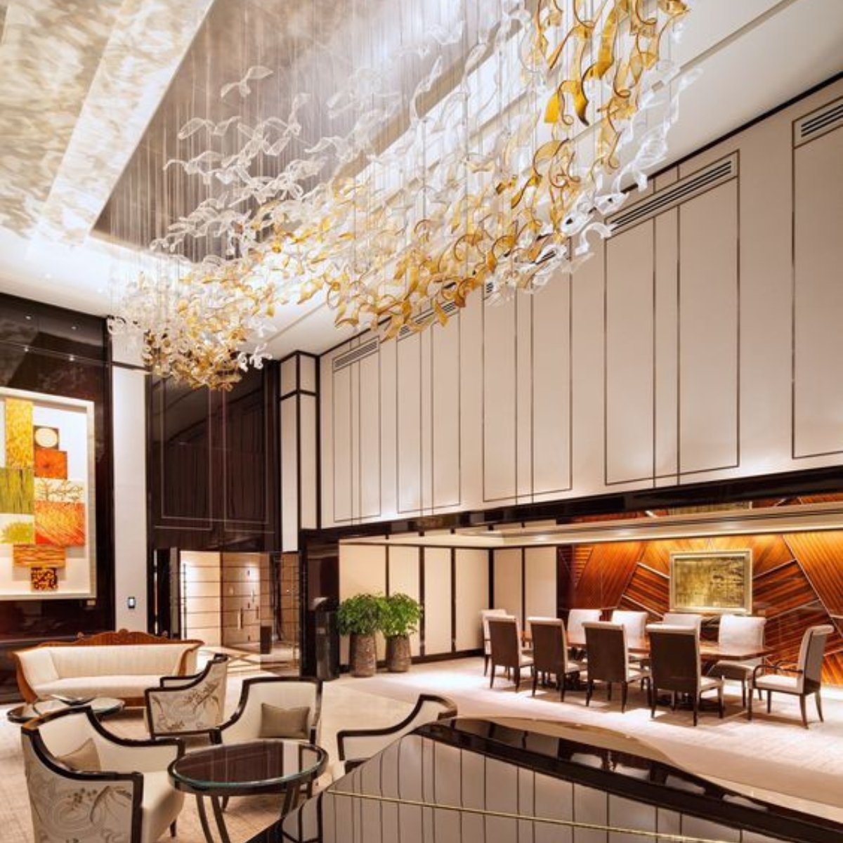 Crystal Clear maple leaf chandelier