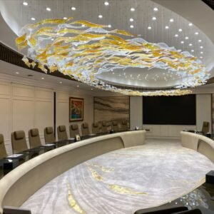 Crystal Clear maple leaf chandelier