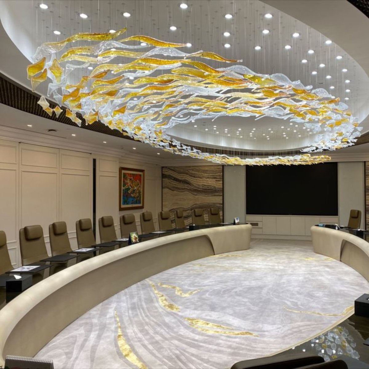 Crystal Clear maple leaf chandelier