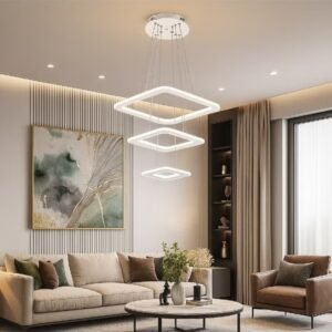 Modern Geometric Design Chandelier and Square Pendant Light