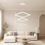 Modern Geometric Design Chandelier and Square Pendant Light