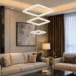 Modern Geometric Design Chandelier and Square Pendant Light