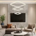 Modern Geometric Design Chandelier and Square Pendant Light