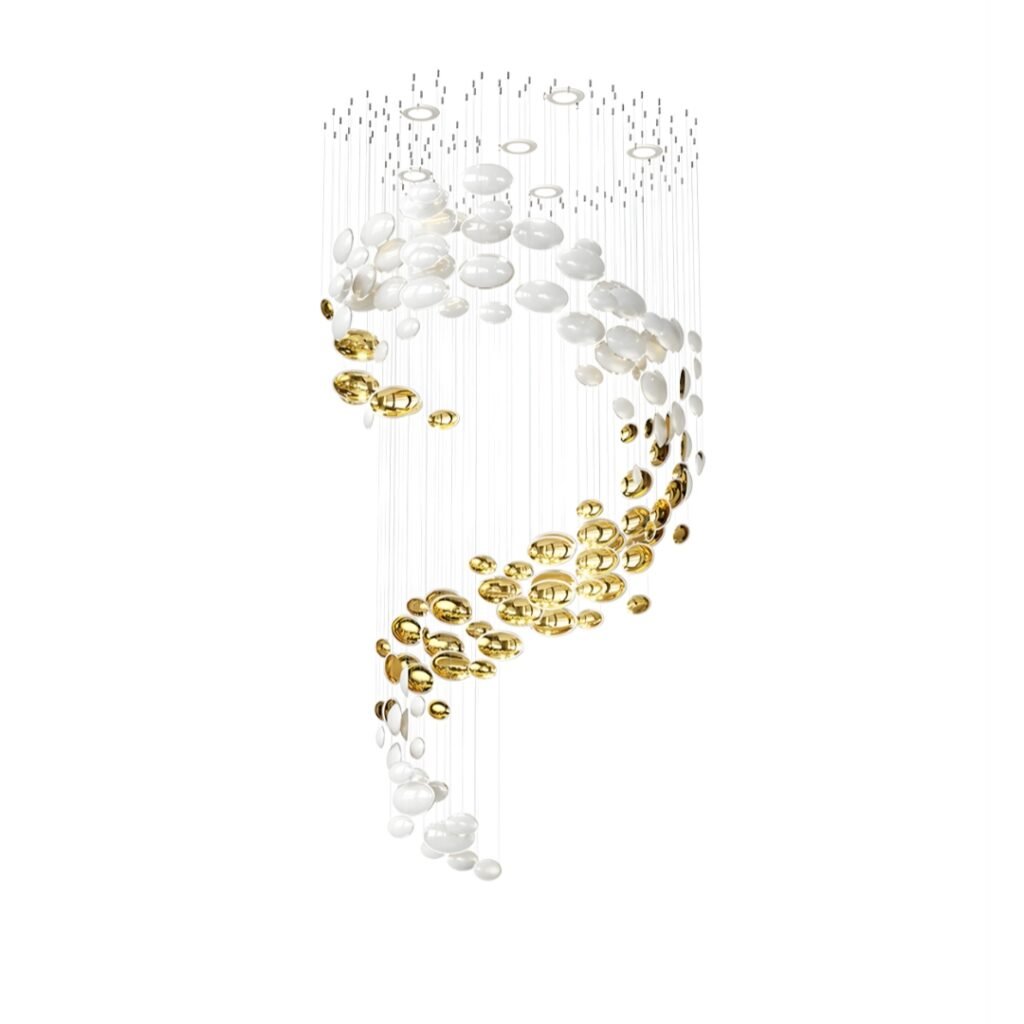 custom designer crystal bowl chandelier