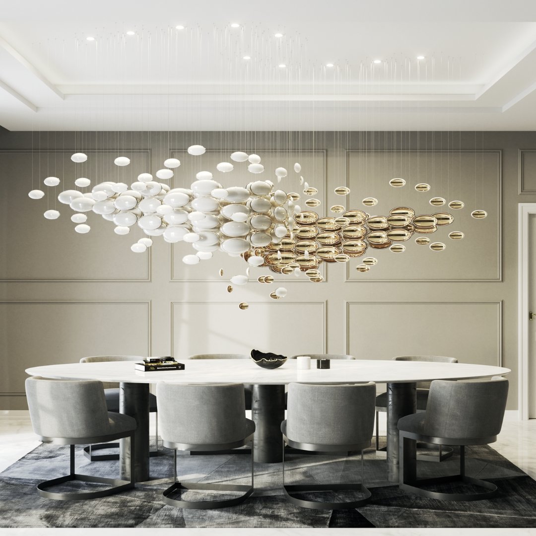 custom designer crystal bowl chandelier