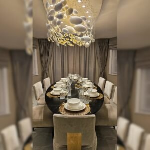 custom designer crystal bowl chandelier