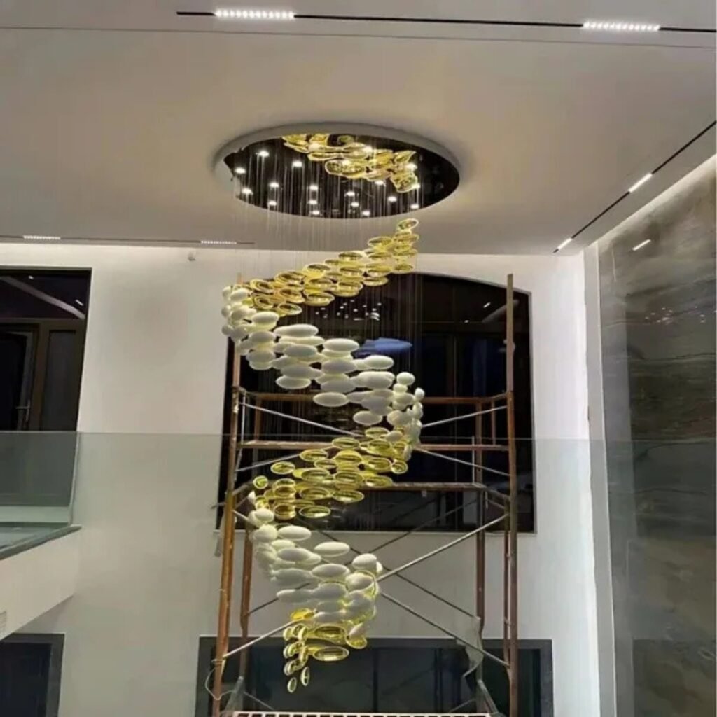custom designer crystal bowl chandelier