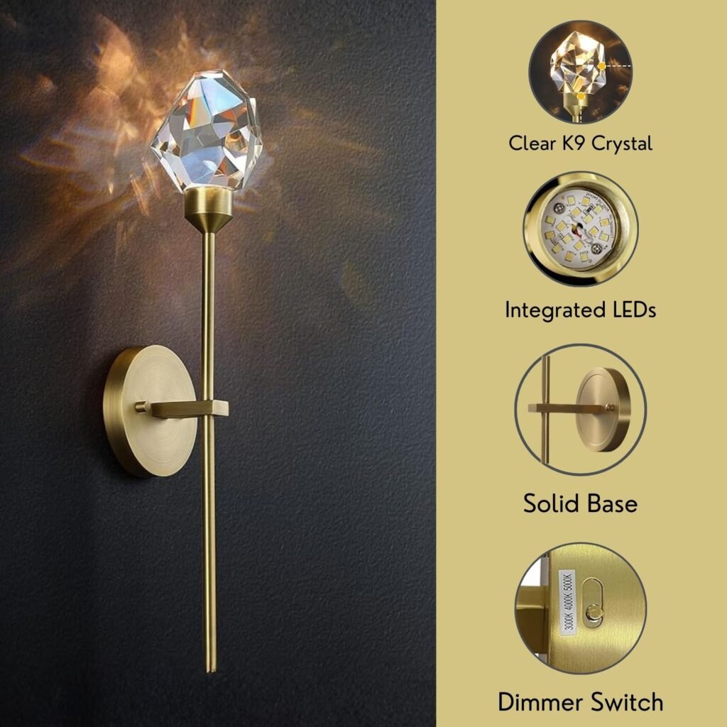 Dimmable Crystal Wall Light Fixture